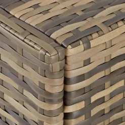 tectake Wicker ligbed met wielen, Natuur/donkergrijs