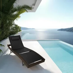 tectake Wicker ligbed Moana, Bruin Mix