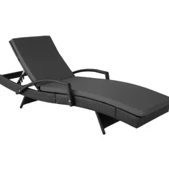 tectake Wicker ligbed Océane met aluminium frame, Zwart