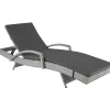tectake Wicker ligbed Océane met aluminium frame, Lichtgrijs