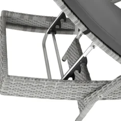 tectake Wicker ligbed Océane met aluminium frame, Lichtgrijs