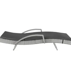 tectake Wicker ligbed Océane met aluminium frame, Lichtgrijs