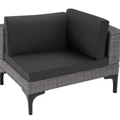 tectake Wicker lounge Bellaria met aluminium frame, Grijs