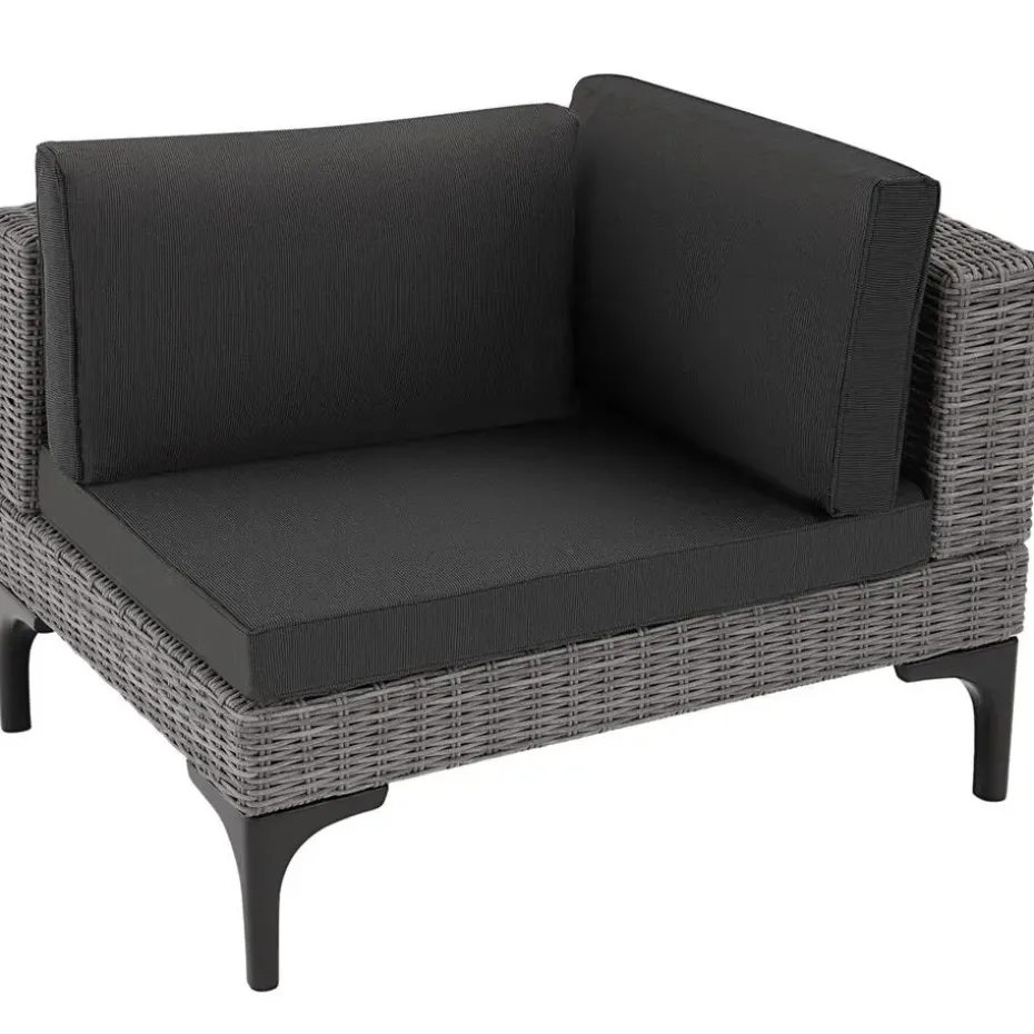 tectake Wicker lounge Bellaria met aluminium frame, Grijs