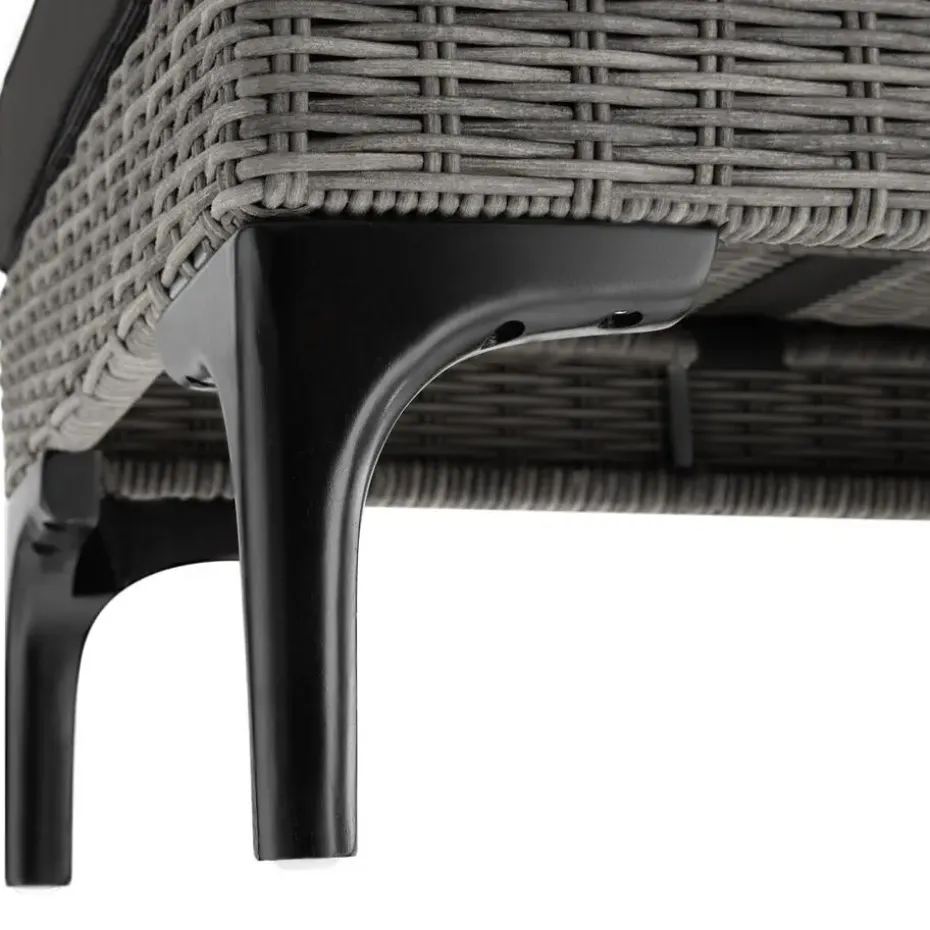 tectake Wicker lounge Bellaria met aluminium frame, Grijs