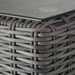 tectake Wicker lounge Bellaria met aluminium frame, Grijs