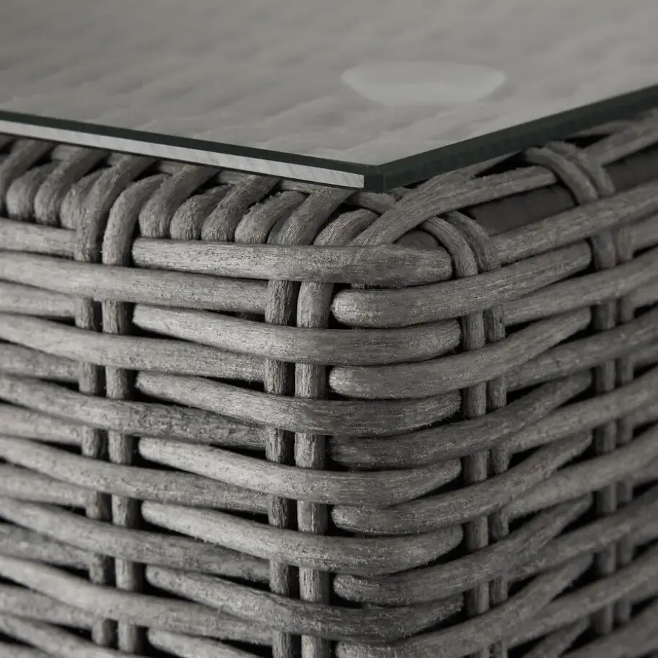 tectake Wicker lounge Bellaria met aluminium frame, Grijs