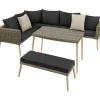 tectake Wicker lounge Pula met aluminium frame, Natuur