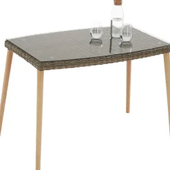 tectake Wicker lounge Pula met aluminium frame, Natuur