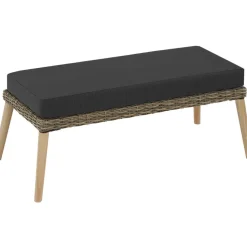 tectake Wicker lounge Pula met aluminium frame, Natuur