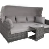 tectake Wicker loungeset San Marino met aluminium frame, Grijs