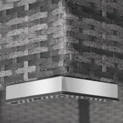 tectake Wicker loungeset San Marino met aluminium frame, Grijs