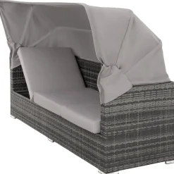 tectake Wicker loungeset San Marino met aluminium frame, Grijs