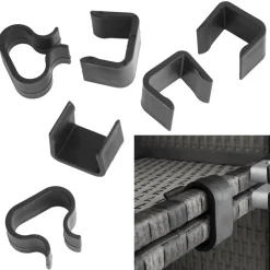 tectake Wicker loungeset San Marino met aluminium frame, Grijs