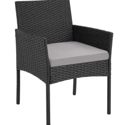 tectake Wicker loungeset Palese voor 4 personen - Zwart