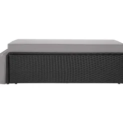 tectake Wicker loungesofa Corfu, Zwart / Grijs