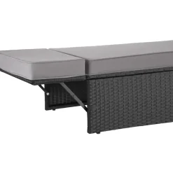 tectake Wicker loungesofa Corfu, Zwart / Grijs