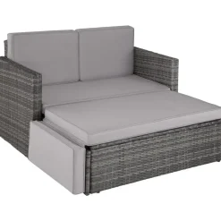 tectake Wicker loungesofa Corfu, Grijs