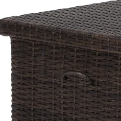 tectake Wicker opbergbox Kiruna met kunststof gaas, 120x55x61,5cm, 270l, Bruin