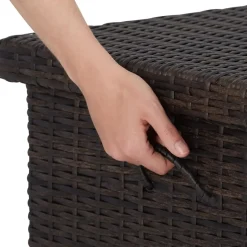 tectake Wicker opbergbox Kiruna met kunststof gaas, 120x55x61,5cm, 270l, Bruin