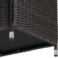 tectake Wicker opbergbox Kiruna met kunststof gaas, 120x55x61,5cm, 270l, Bruin