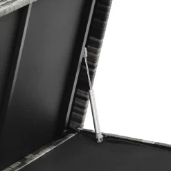 tectake Wicker opbergbox Kiruna met kunststof gaas, 120x55x61,5cm, 270l, Grijs