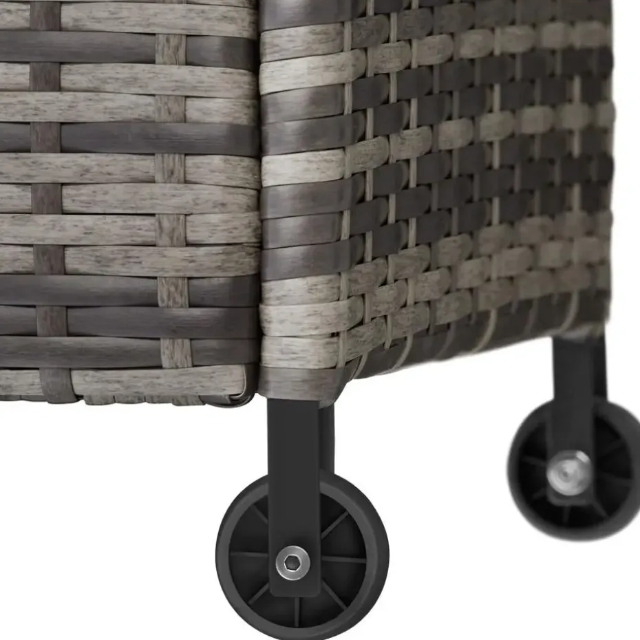 tectake Wicker opbergbox Kiruna met kunststof gaas, 120x55x61,5cm, 270l, Grijs
