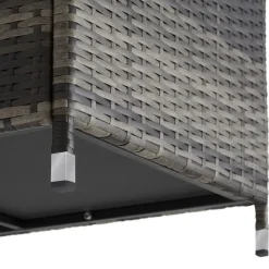tectake Wicker opbergbox Kiruna met kunststof gaas, 120x55x61,5cm, 270l, Grijs