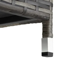 tectake Wicker opbergbox Kiruna met kunststof gaas, 120x55x61,5cm, 270l, Grijs