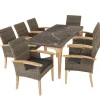 tectake Wicker tafel Foggia met 8 stoelen Rosarno, Natuur