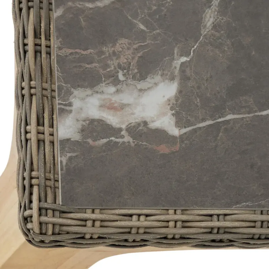 tectake Wicker tafel Foggia met 8 stoelen Rosarno, Natuur