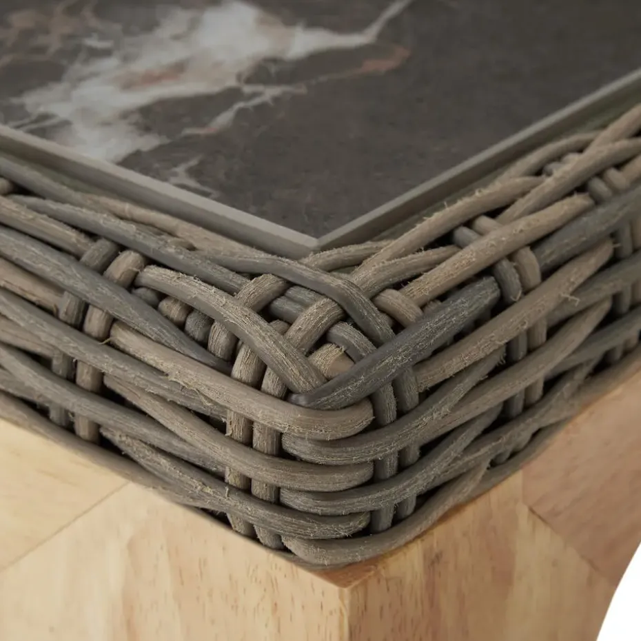 tectake Wicker tafel Foggia met 6 stoelen Rosarno, Natuur