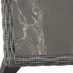 tectake Wicker tafel Tarent 93,5x93,5x75cm, Grijs