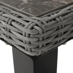 tectake Wicker tafel Tarent 93,5x93,5x75cm, Grijs