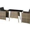 tectake Wicker tuinset Lausanne 2+1 - Natuur