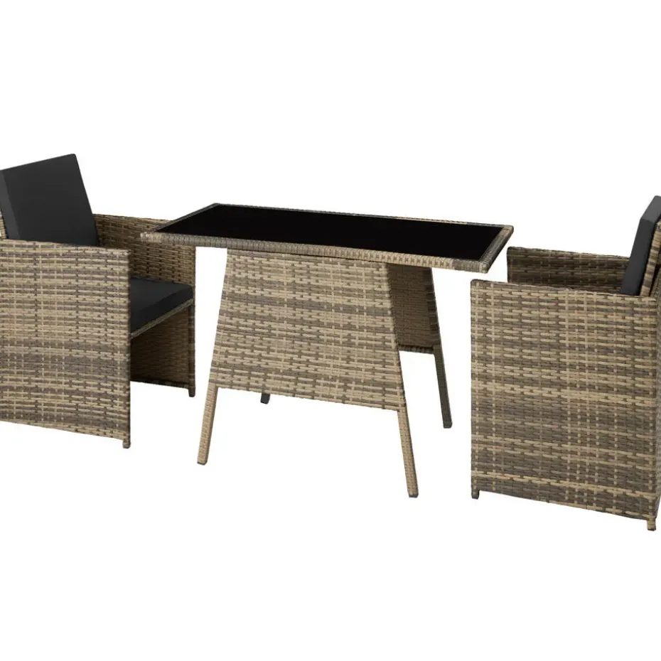 tectake Wicker tuinset Lausanne 2+1 - Natuur
