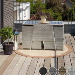 tectake Wicker tuinset Lausanne 2+1 - Natuur