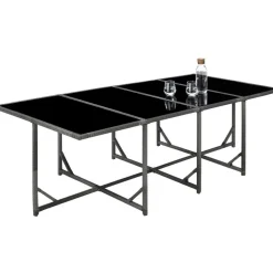 tectake Wicker tuinset Palma 8+4+1 met beschermhoes - Grijs/lichtgrijs