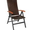 tectake Wicker tuinstoel Canberra opklapbaar, Bruin