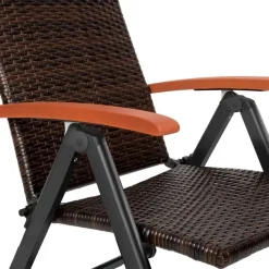 tectake Wicker tuinstoel Canberra opklapbaar, Bruin