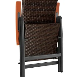 tectake Wicker tuinstoel Canberra opklapbaar, Bruin