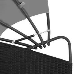 tectake Wicker zonne-eiland Santorini, Zwart