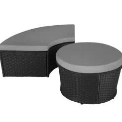 tectake Wicker zonne-eiland Santorini, Zwart