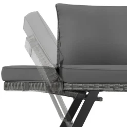 tectake Wicker-loungesofa Sintra, verstelbare armleuningen, 2in1, Grijs