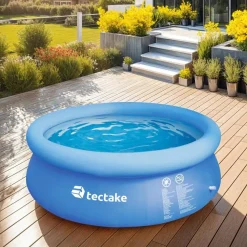 tectake Zwembad rond met filterpomp Ø 300 x 76 cm, Blauw