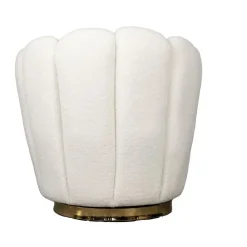 Teddy Fauteuil Wit - Met Gouden Onderstel - Fauteuil Quinty