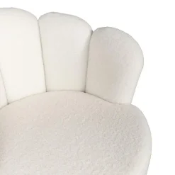 Teddy Fauteuil Wit - Met Gouden Onderstel - Fauteuil Quinty