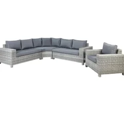 TEGLIO - Loungeset 9-zits - Grijs - Kunstrotan