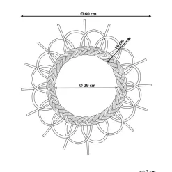 TELAKIA - Wandspiegel - Zwart - Rotan