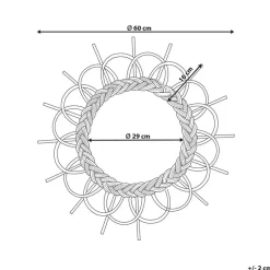 TELAKIA - Wandspiegel - Zwart - Rotan